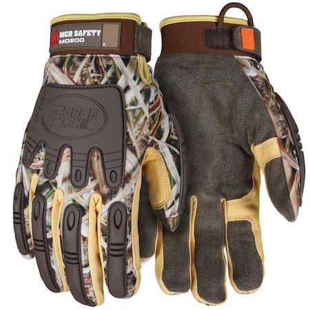 Mcr Safety ForceFlex Mechanics Gloves, X-Large, Synthetic, Brown, PR MO200XL